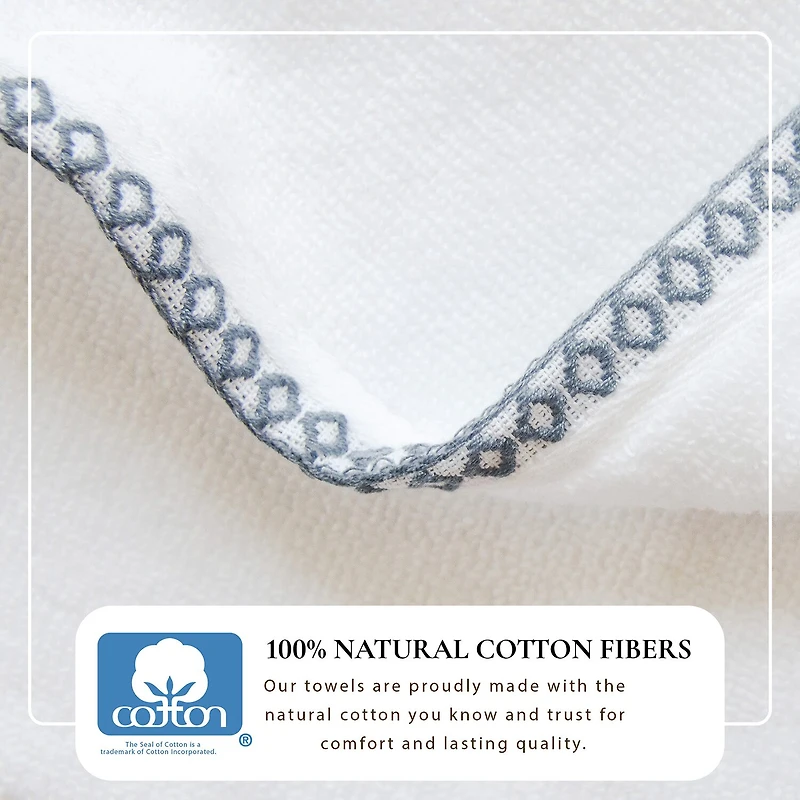 Linery Cotton And Decorative Bordered 6-pc. Quick Dry Bath Towel Set