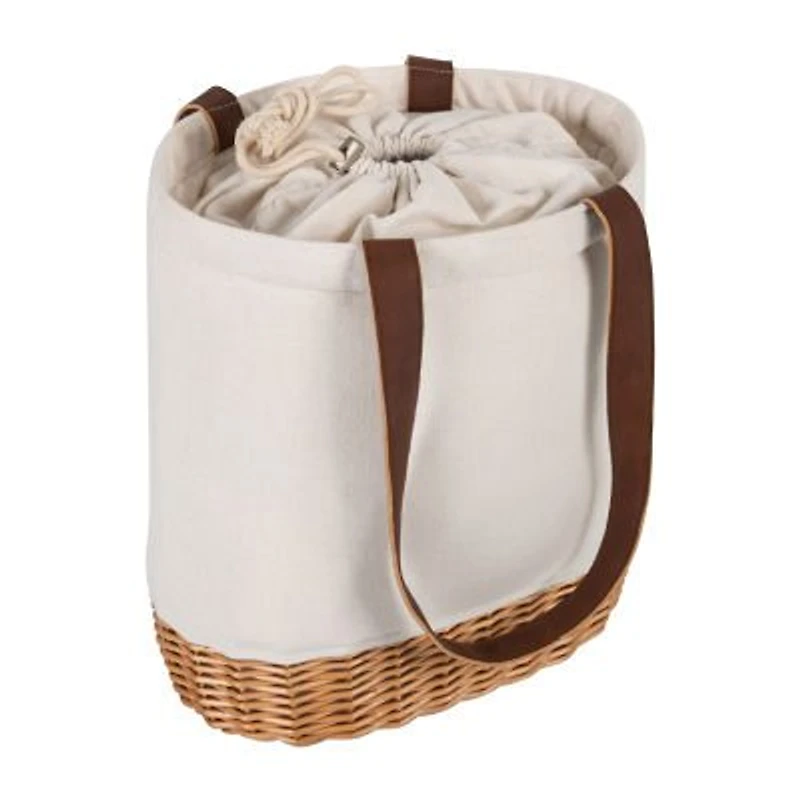 Picnic Time Pico Willow And Canvas Basket Insulated Lunch Bag