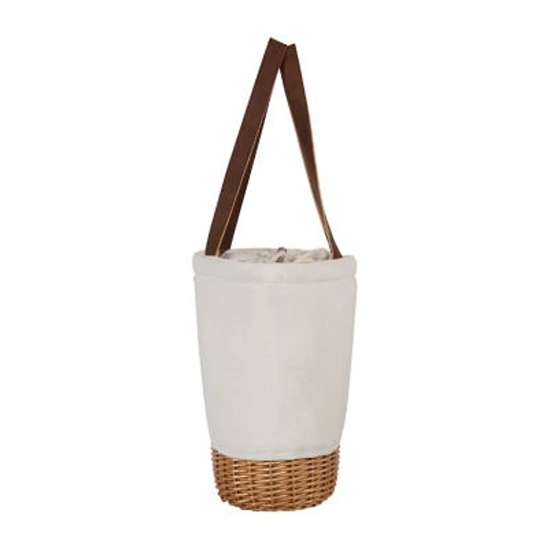Picnic Time Pico Willow And Canvas Basket Insulated Lunch Bag