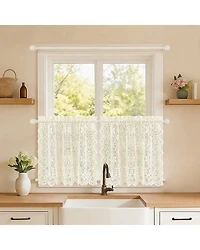 Sweet Home Collection Hopewell Old World Style Floral Lace 2-pc. Rod Pocket Window Tier