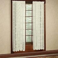 Sweet Home Collection Hopewell Old World Style Floral Lace Rod Pocket Sheer Single Curtain Panel