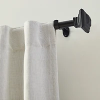 Florence 1-Inch Adjustable Decorative Single Curtain Rod with Stacked Square Finials