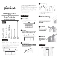 Shaker 3/4-Inch Adjustable Single Curtain Rod with Rounded End Cap Finials