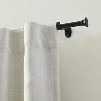 Shaker 3/4-Inch Adjustable Single Curtain Rod with Rounded End Cap Finials