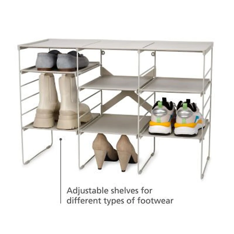 Joseph Joseph Level Plus Adjust Stackable 12-Compartment 12-Shelf Shoe Rack