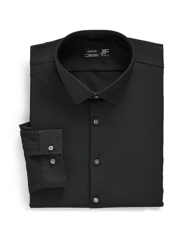 J. Ferrar Mens Big & Tall 360 Stretch Regular Fit Easy Care Fabric Long Sleeve Dress Shirt