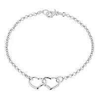 Sterling Silver Double Heart Bracelet
