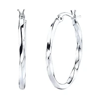 Sterling Silver Twisted Hoop Earrings