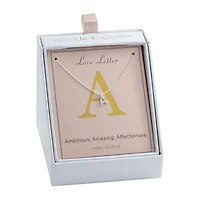 Sparkle Allure Initial Womens Cubic Zirconia Pure Silver Over Brass 16 Inch Pendant Necklace