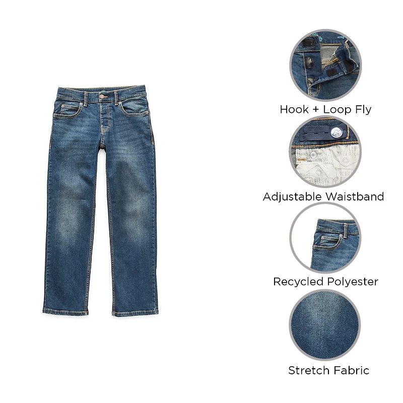 Thereabouts Little & Big Kid Boys Adaptive Adjustable Waist Stretch Fabric Straight Leg Jean