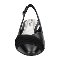 Easy Street Bates Womens Round Block Heel Pumps