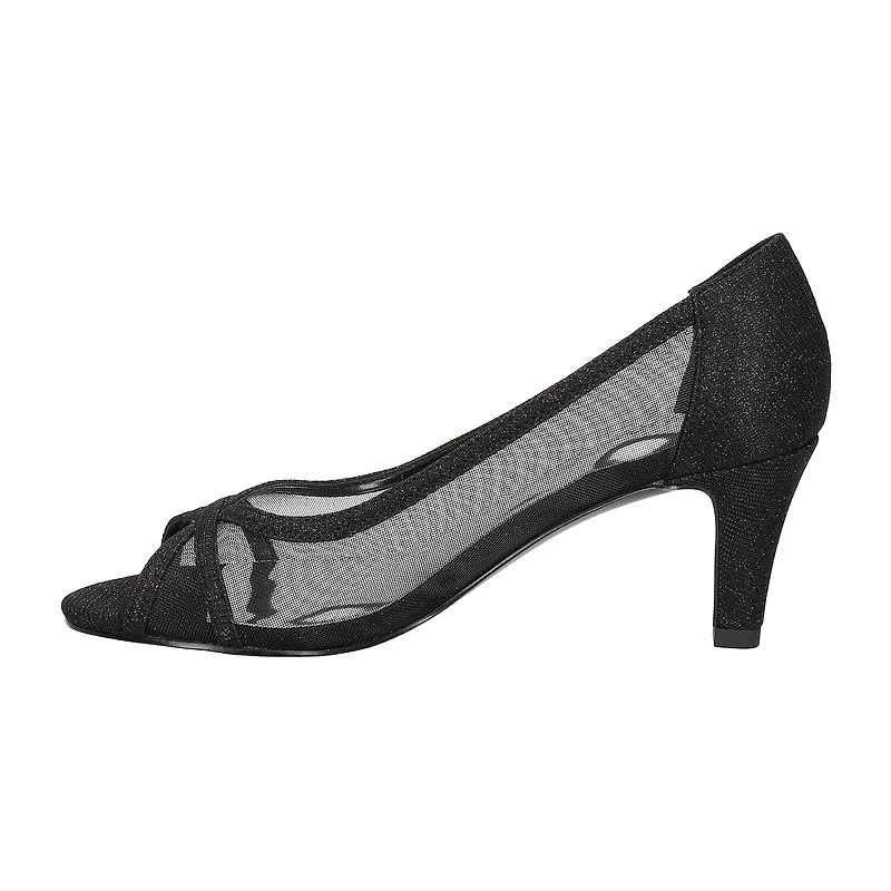 Easy Street Picaboo Womens Round Open Toe Stiletto Heel Pumps