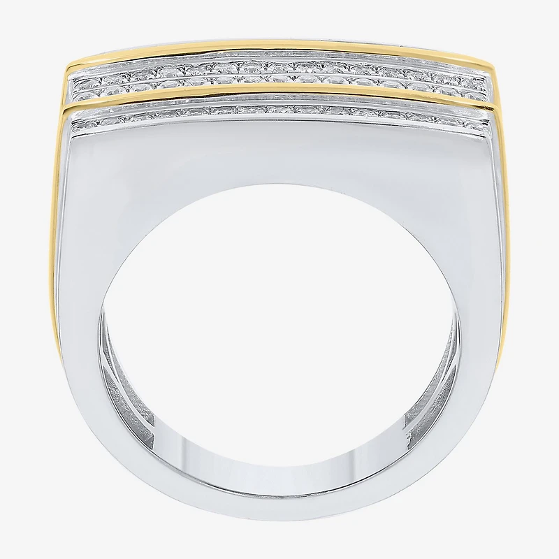 Mens 1/ CT. T.W. Natural White Diamond Sterling Silver Fashion Ring