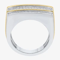 Mens 1/ CT. T.W. Natural White Diamond Sterling Silver Fashion Ring
