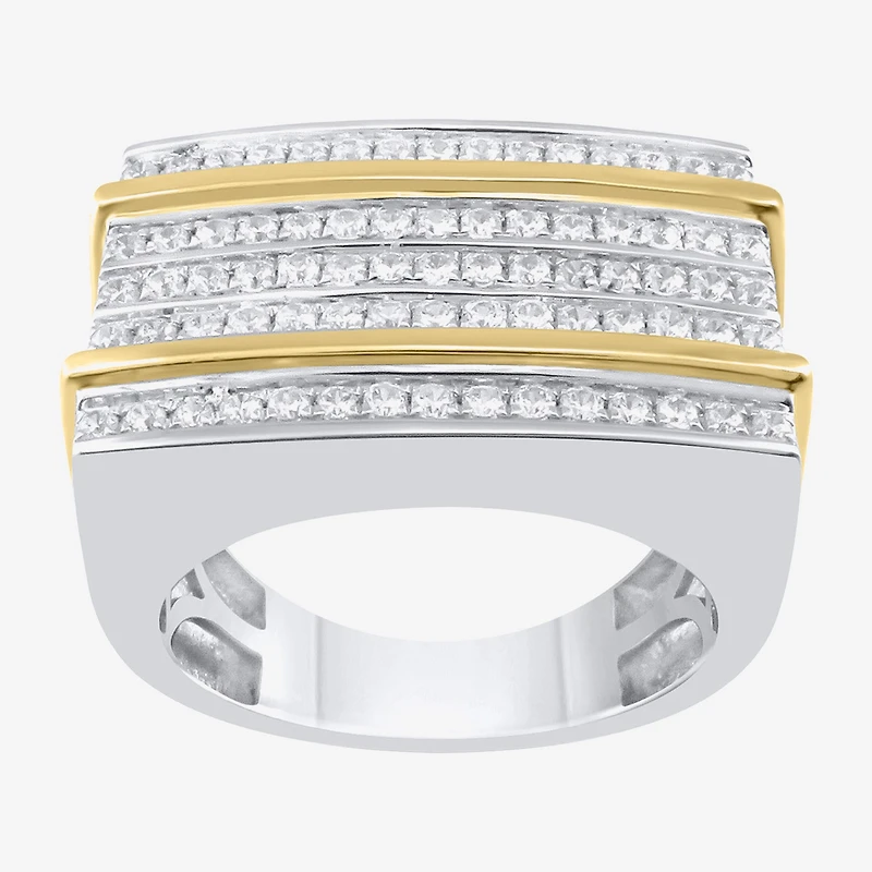 Mens 1/ CT. T.W. Natural White Diamond Sterling Silver Fashion Ring