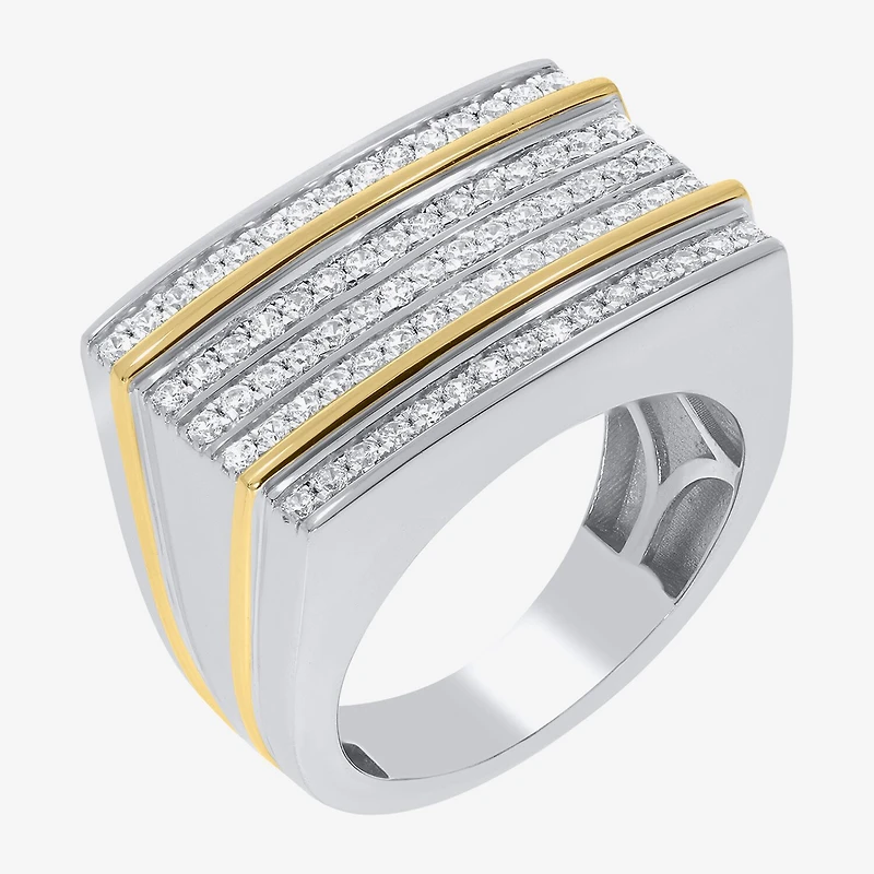 Mens 1/ CT. T.W. Natural White Diamond Sterling Silver Fashion Ring