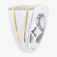 Mens 1/ CT. T.W. Natural White Diamond Sterling Silver Fashion Ring