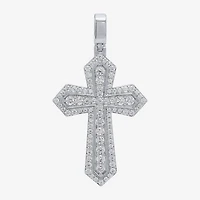 Mens 2 CT. T.W. Natural White Diamond 10K Gold 10K White Gold Cross Pendant