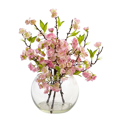 Nearly Natural Cherry Blossom In Large Vase Artificial Flowers