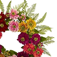Nearly Natural Mixed Flower Wreath Artificial Flowers