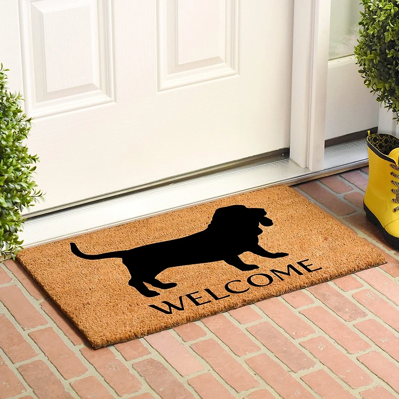 Calloway Mills Basset Hound Outdoor Rectangular Doormat