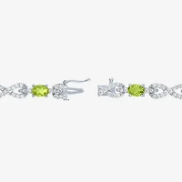 Gemstone Sterling Silver Infinity 7.5 Inch Tennis Bracelet