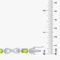 Gemstone Sterling Silver Infinity 7.5 Inch Tennis Bracelet