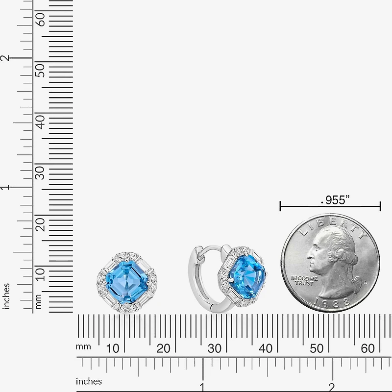 Gemstone Sterling Silver 11mm Stud Earrings