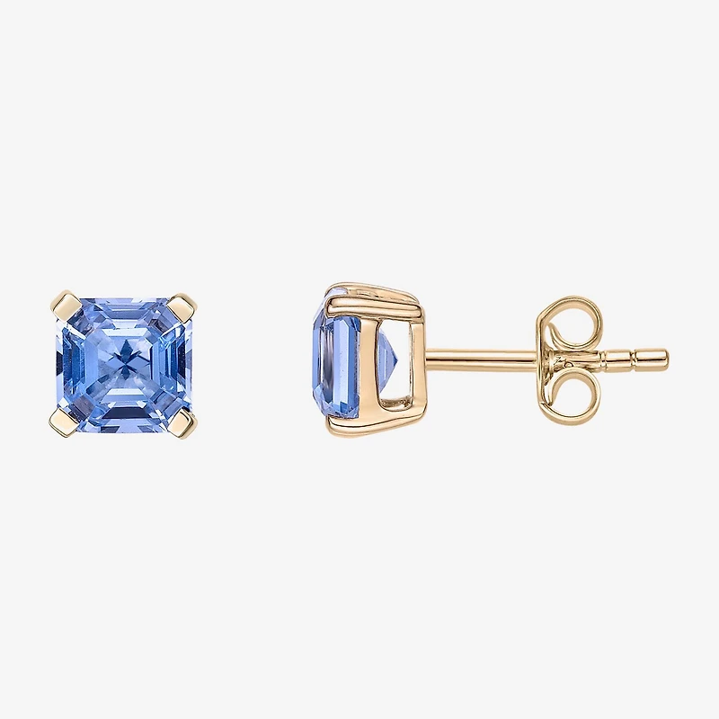 Gemstone 10K Gold 5.5mm Stud Earrings