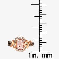 Le Vian® Ring featuring 1 1/2 CT. Peach Morganite™ 1/3 Nude Diamonds™ Chocolate Diamonds® set 14K Strawberry Gold®