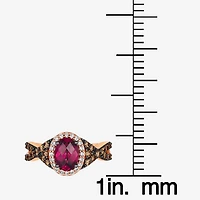 Le Vian® Ring featuring 1 1/2 CT. Raspberry Rhodolite® Chocolate Diamonds® 1/6 Nude Diamonds™ set 14K Strawberry Gold®