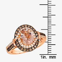 Le Vian® Ring featuring 1 1/3 CT. Peach Morganite™ Chocolate Diamonds® 1/4 Nude Diamonds™ set 14K Strawberry Gold®