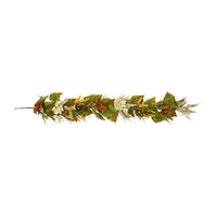 Northlight Flowers With Wheat Unlit Christmas Indoor Garland