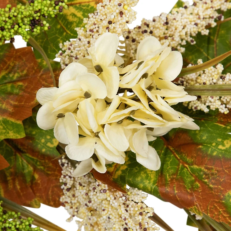 Northlight Flowers With Wheat Unlit Christmas Indoor Garland