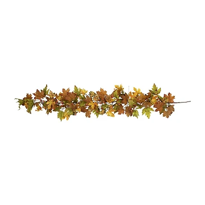 Northlight 5ft X 8in Maple Leaf And Berry Unlit Thanksgiving Indoor Garland