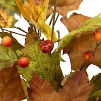 Northlight 5ft X 8in Maple Leaf And Berry Unlit Thanksgiving Indoor Garland