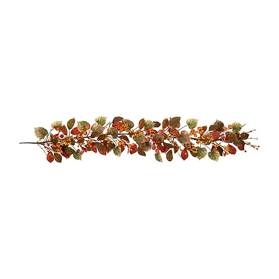 Northlight 5ft X 10in Pumpkin And Berry Unlit Thanksgiving Indoor Garland