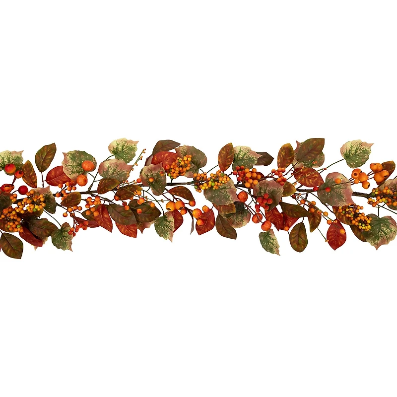 Northlight 5ft X 10in Pumpkin And Berry Unlit Thanksgiving Indoor Garland