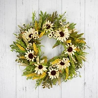 Northlight 24in Beige Sunflowers Wreath