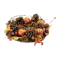 Northlight 13.5in Pinecone And Pumpkin Unlit Wreath