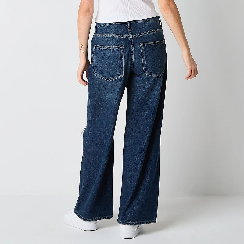 Arizona Airy Drape Womens Juniors Short Low Rise Baggy Fit Jean