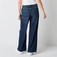Arizona Airy Drape Womens Juniors Short Low Rise Baggy Fit Jean