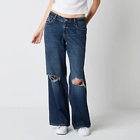 Arizona Airy Drape Womens Juniors Short Low Rise Baggy Fit Jean