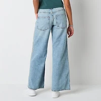 Arizona Airy Drape Womens Juniors Short Mid Rise Baggy Fit Jean