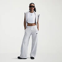 Nike Club Womens Wide Leg Mid Rise Fleece Sweatpant