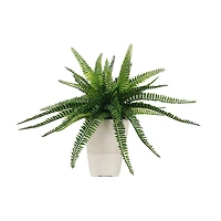 Elements White Terracotta Pot Artificial Plant