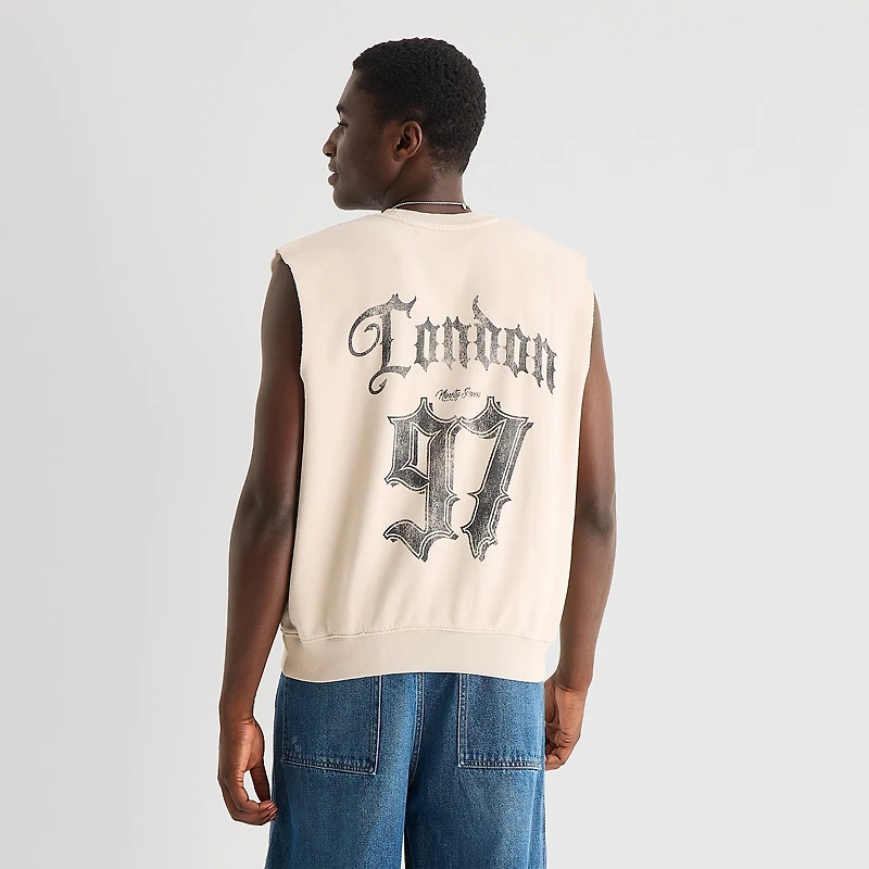 Arizona Mens Crew Neck Fleece Sleeveless Tank Top
