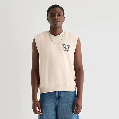 Arizona Mens Crew Neck Fleece Sleeveless Tank Top