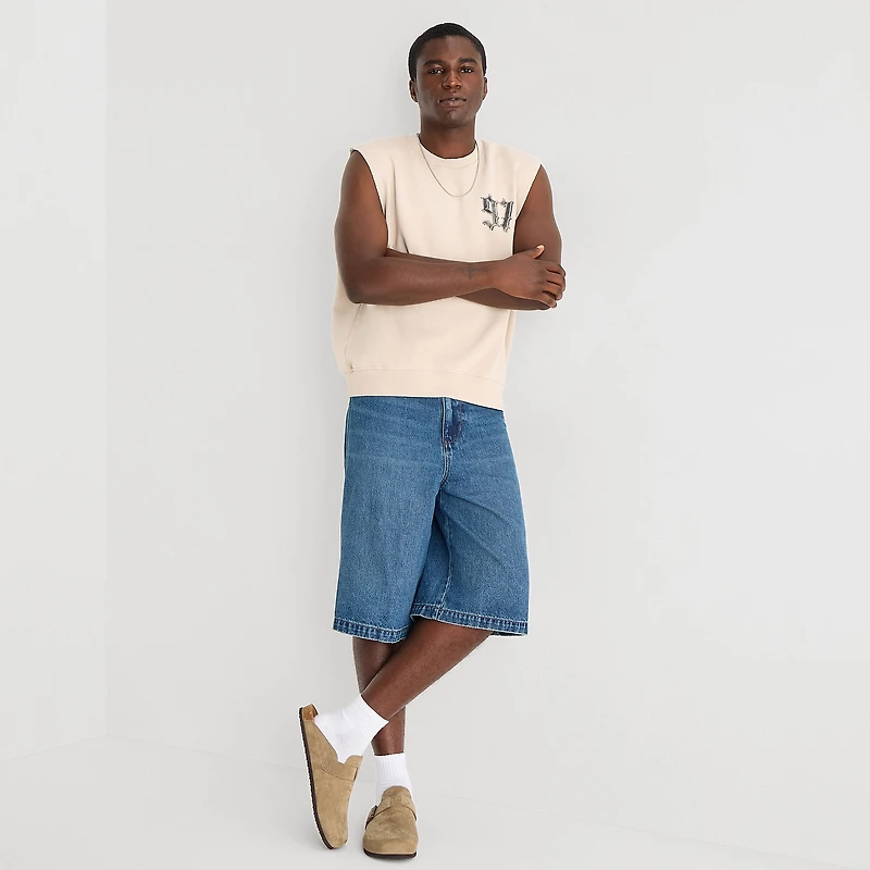 Arizona Mens Crew Neck Fleece Sleeveless Tank Top