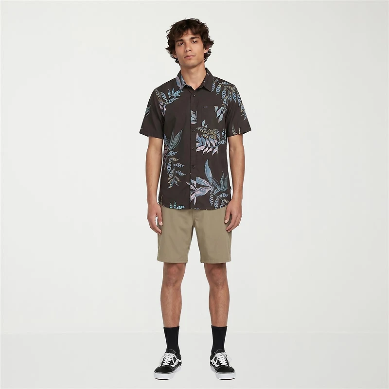 VOLCOM Mens Short Sleeve Regular Fit Button-Down Shirt